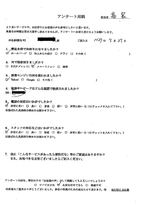 小城市・50代女性/匿名希望様